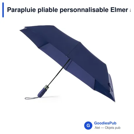 Parapluie pliable personnalisable Elmer avec logo