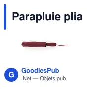 Parapluie pliable personnalisable Elmer avec logo - Miniature 3