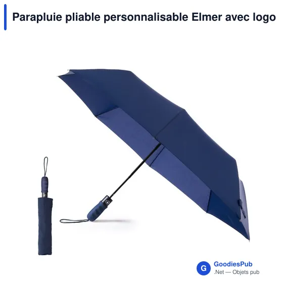 Parapluie pliable personnalisable Elmer avec logo - Image 8