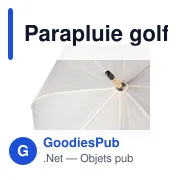 Parapluie golf automatique en rPET 190T Milan - Miniature 7