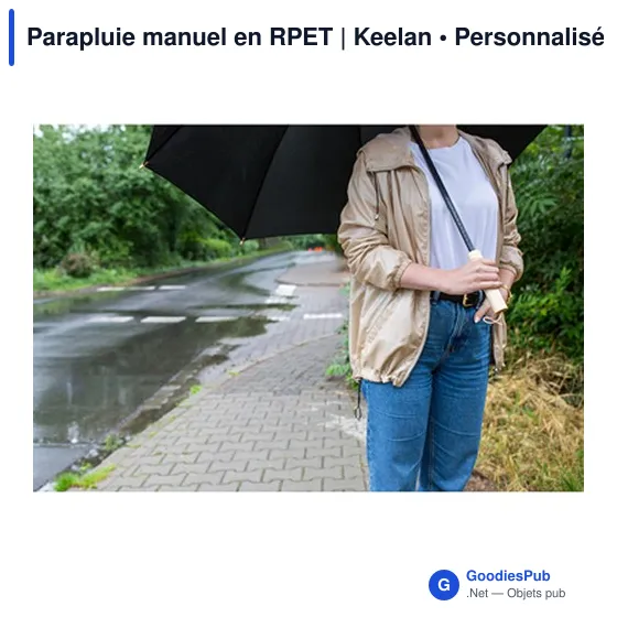 Parapluie manuel personnalisable en RPET avec logo | Keelan - Image 2