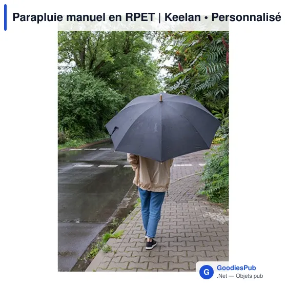 Parapluie manuel personnalisable en RPET avec logo | Keelan - Image 11