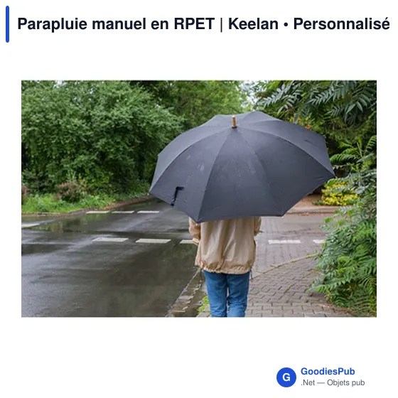 Parapluie manuel personnalisable en RPET avec logo | Keelan - Image 12