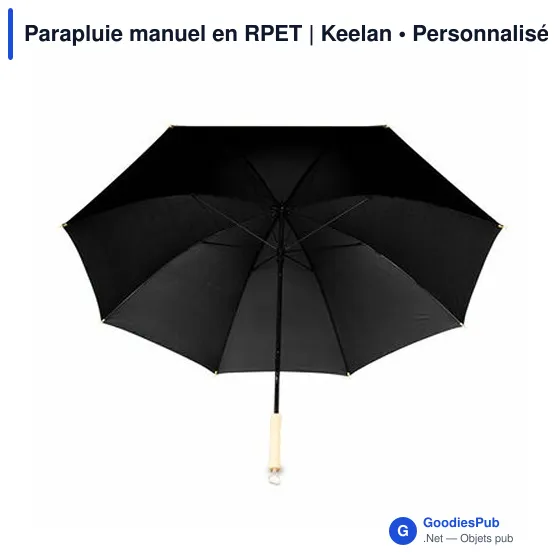Parapluie manuel personnalisable en RPET avec logo | Keelan - Image 4