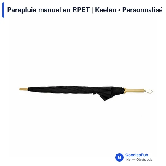 Parapluie manuel personnalisable en RPET avec logo | Keelan - Image 5