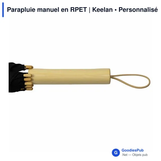 Parapluie manuel personnalisable en RPET avec logo | Keelan - Image 6
