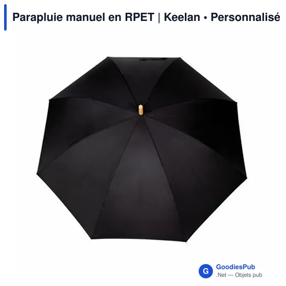 Parapluie manuel personnalisable en RPET avec logo | Keelan - Image 7