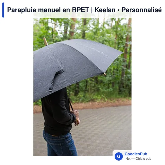 Parapluie manuel personnalisable en RPET avec logo | Keelan - Image 8