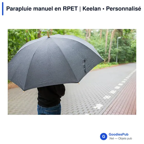 Parapluie manuel personnalisable en RPET avec logo | Keelan - Image 9
