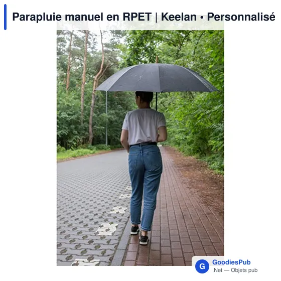 Parapluie manuel personnalisable en RPET avec logo | Keelan - Image 10