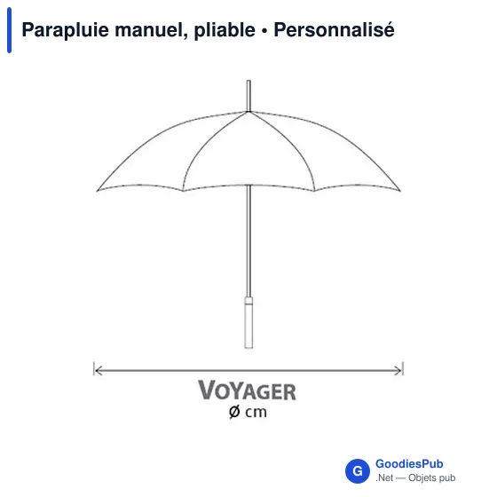 Parapluie manuel pliable personnalisable avec logo - Image 3