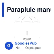 Parapluie manuel pliable personnalisable avec logo - Miniature 9