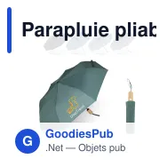Parapluie pliable personnalisable 21 pouces en R-PET automatique avec logo - R-PET - Miniature 1