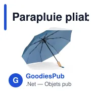 Parapluie pliable personnalisable 21 pouces en R-PET automatique avec logo - R-PET - Miniature 2