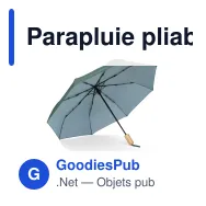 Parapluie pliable personnalisable 21 pouces en R-PET automatique avec logo - R-PET - Miniature 5