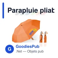 Parapluie pliable personnalisable 22 pouces automatique avec logo - Compact - Miniature 1