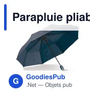Parapluie pliable personnalisable 22 pouces automatique avec logo - Compact - Miniature 2