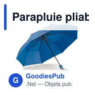Parapluie pliable personnalisable 22 pouces automatique avec logo - Compact - Miniature 4