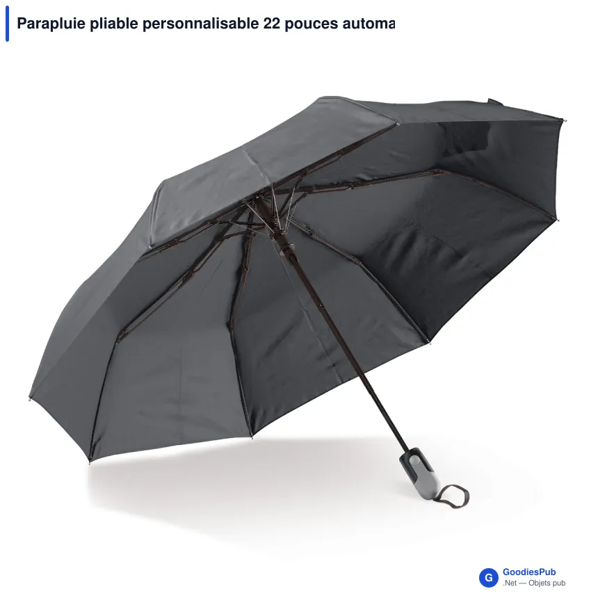 Parapluie pliable personnalisable 22 pouces automatique avec logo - Compact - Image 5