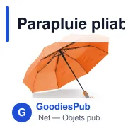 Parapluie pliable personnalisable 22 pouces automatique avec logo - Compact - Miniature 7