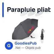 Parapluie pliable automatique personnalisable 22 pouces avec logo - Deluxe - Miniature 1