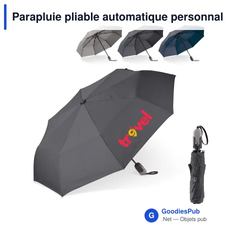 Parapluie pliable automatique personnalisable 22 pouces avec logo - Deluxe