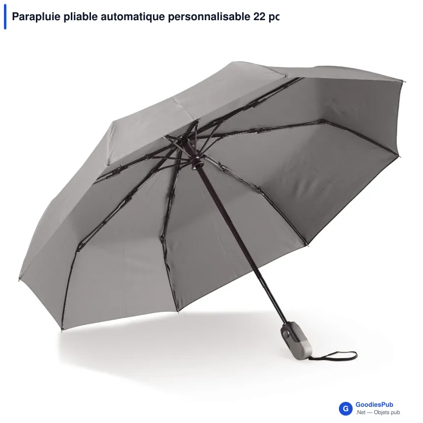 Parapluie pliable automatique personnalisable 22 pouces avec logo - Deluxe - Image 2