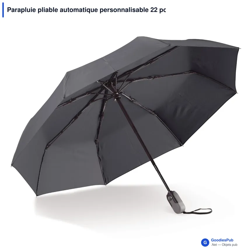 Parapluie pliable automatique personnalisable 22 pouces avec logo - Deluxe - Image 3