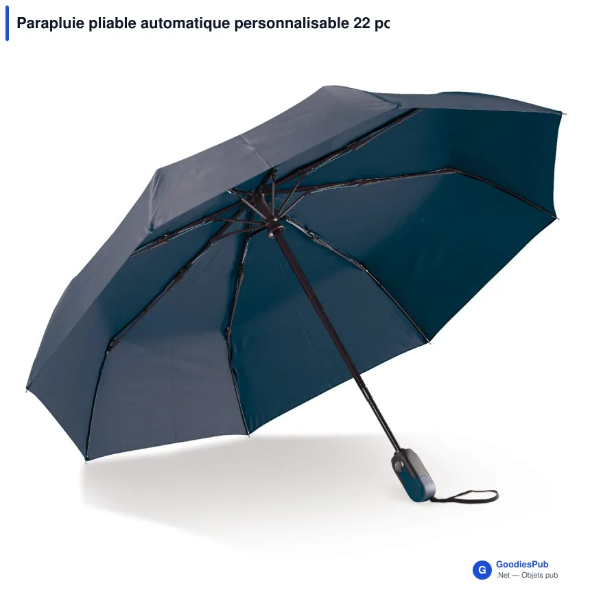 Parapluie pliable automatique personnalisable 22 pouces avec logo - Deluxe - Image 4