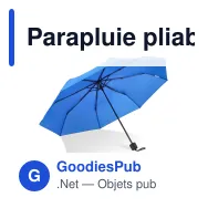 Parapluie pliable personnalisable 21 pouces en pongée 190T avec logo - Congo - Miniature 2