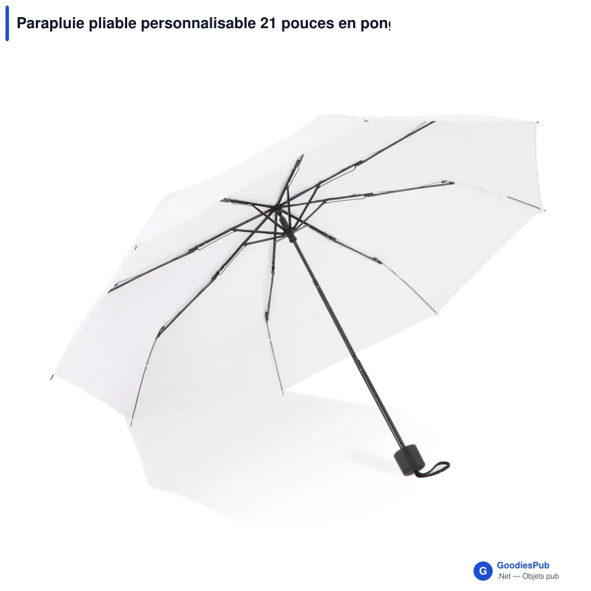 Parapluie pliable personnalisable 21 pouces en pongée 190T avec logo - Congo - Image 5