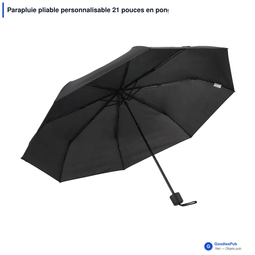 Parapluie pliable personnalisable 21 pouces en pongée 190T avec logo - Congo - Image 7