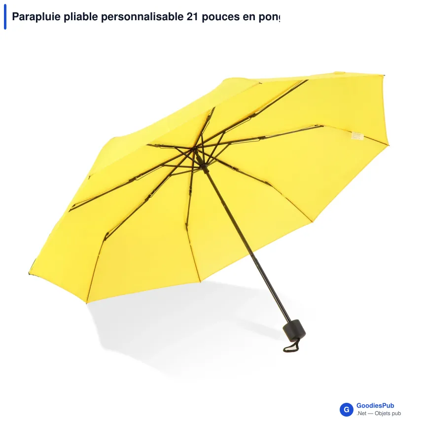 Parapluie pliable personnalisable 21 pouces en pongée 190T avec logo - Congo - Image 8