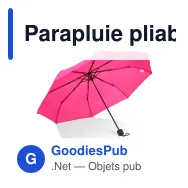 Parapluie pliable personnalisable 21 pouces en pongée 190T avec logo - Congo - Miniature 9