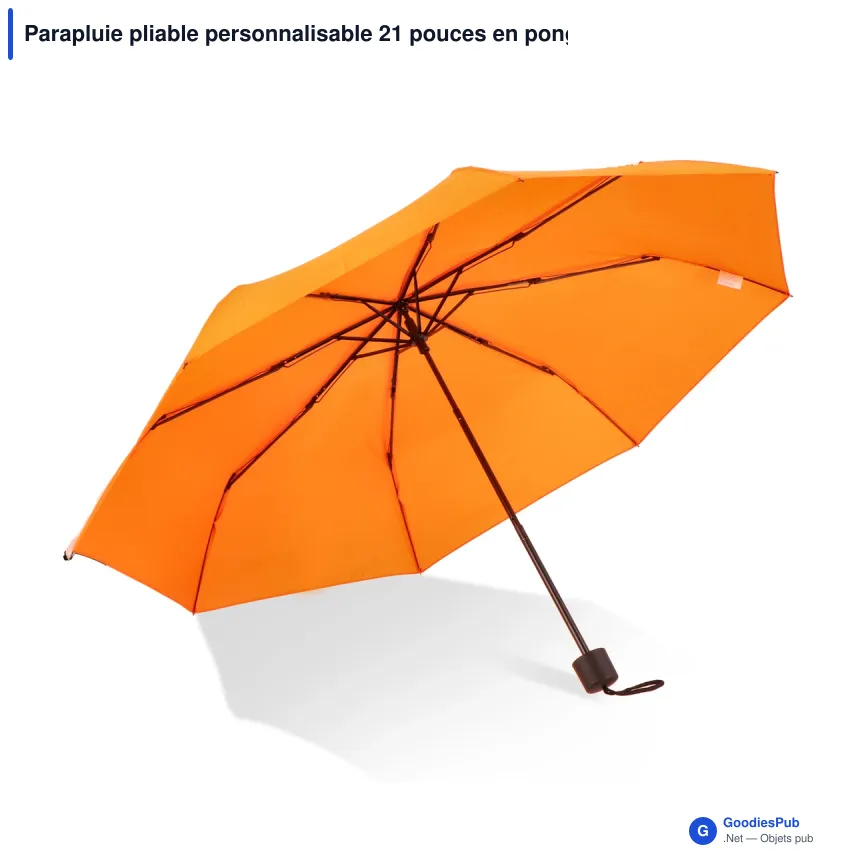 Parapluie pliable personnalisable 21 pouces en pongée 190T avec logo - Congo - Image 10