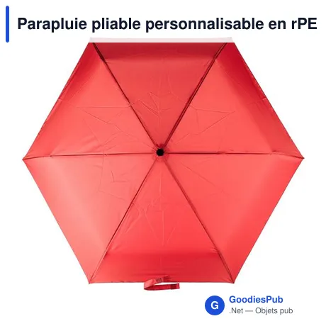 Parapluie pliable personnalisable en rPET avec logo - Cynthia