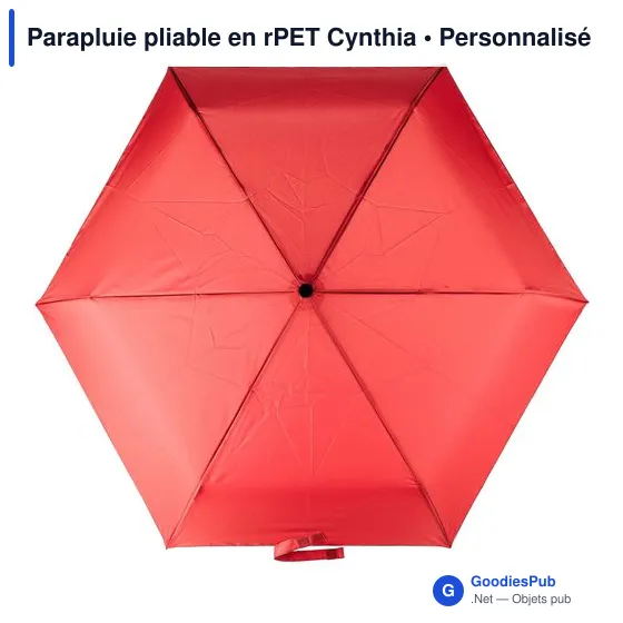 Parapluie pliable personnalisable en rPET avec logo - Cynthia - Image 1