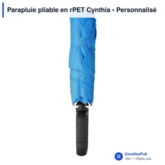 Parapluie pliable personnalisable en rPET avec logo - Cynthia - Image 12