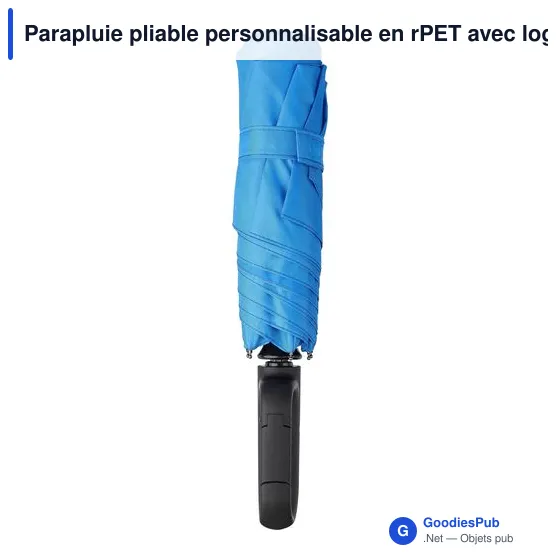 Parapluie pliable personnalisable en rPET avec logo - Cynthia - Image 4