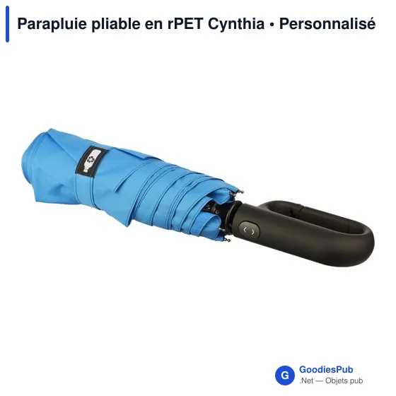 Parapluie pliable personnalisable en rPET avec logo - Cynthia - Image 6