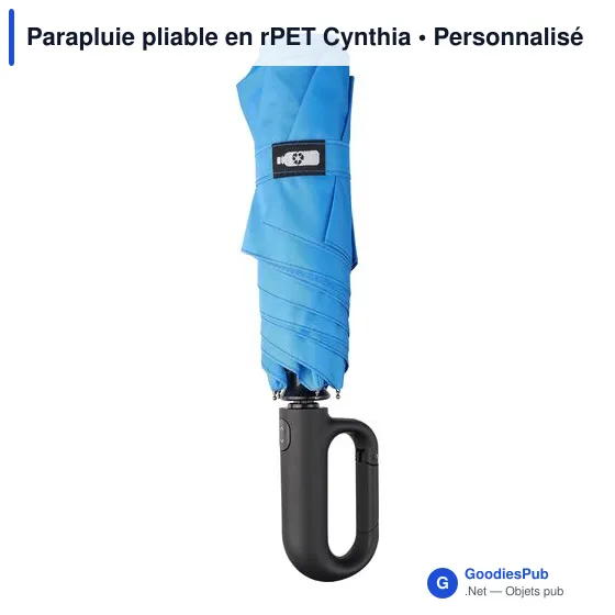 Parapluie pliable personnalisable en rPET avec logo - Cynthia - Image 7