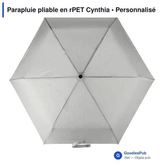 Parapluie pliable personnalisable en rPET avec logo - Cynthia - Image 9