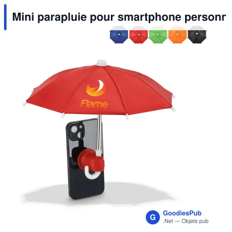 Mini parapluie pour smartphone personnalisable à ventouse avec logo - Smartphone