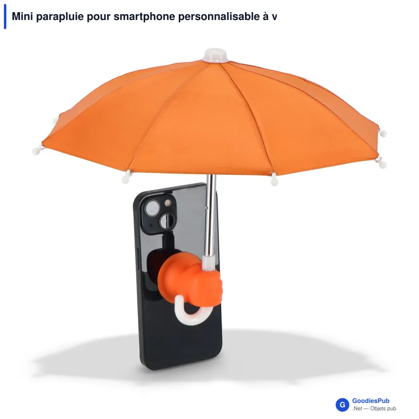 Mini parapluie pour smartphone personnalisable à ventouse avec logo - Smartphone - Image 2