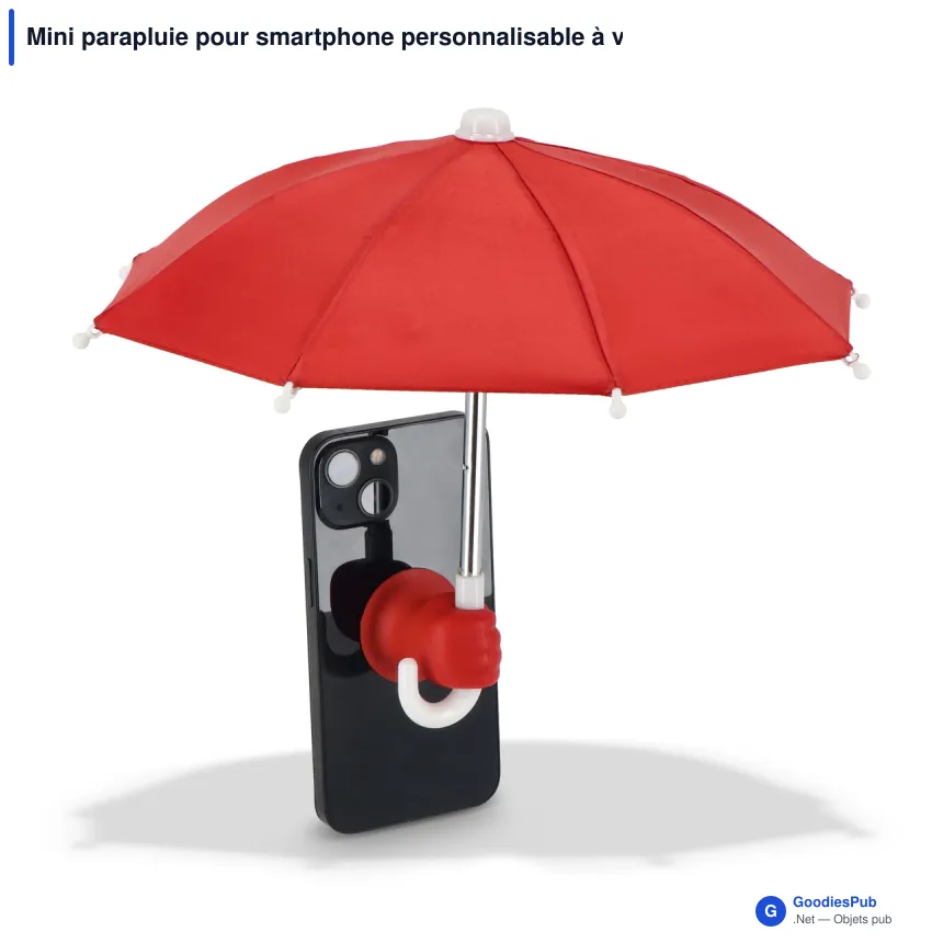 Mini parapluie pour smartphone personnalisable à ventouse avec logo - Smartphone - Image 6