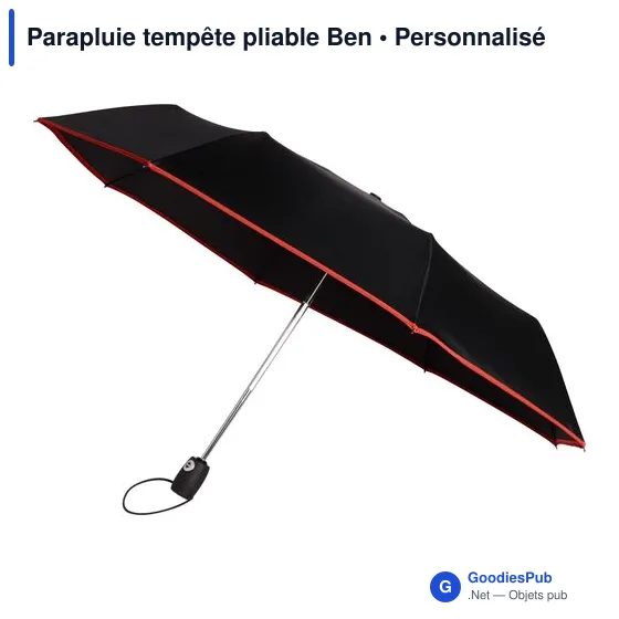 Parapluie tempête pliable personnalisable avec logo - Ben - Image 11
