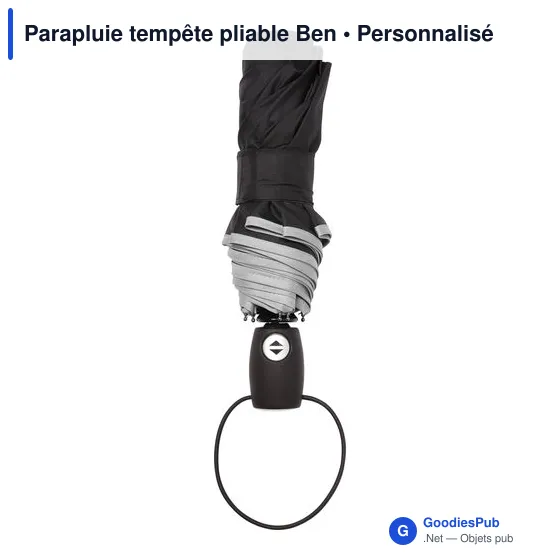 Parapluie tempête pliable personnalisable avec logo - Ben - Image 12