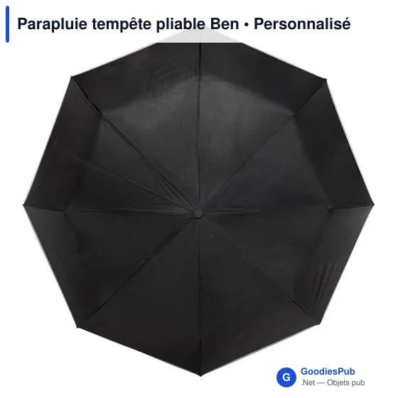 Parapluie tempête pliable personnalisable avec logo - Ben - Image 6