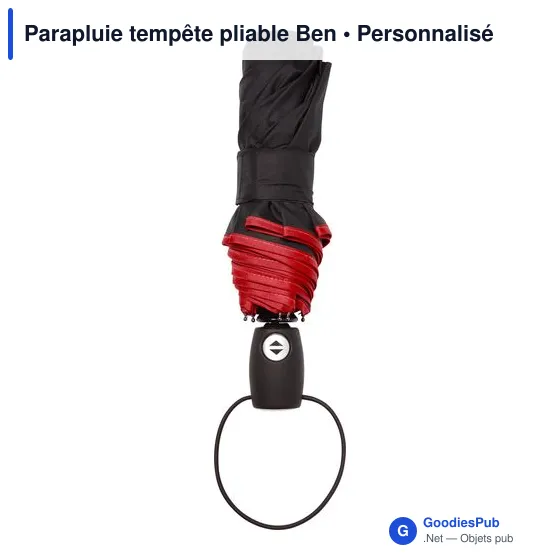 Parapluie tempête pliable personnalisable avec logo - Ben - Image 9