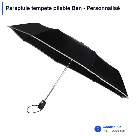 Parapluie tempête pliable personnalisable avec logo - Ben - Image 10
